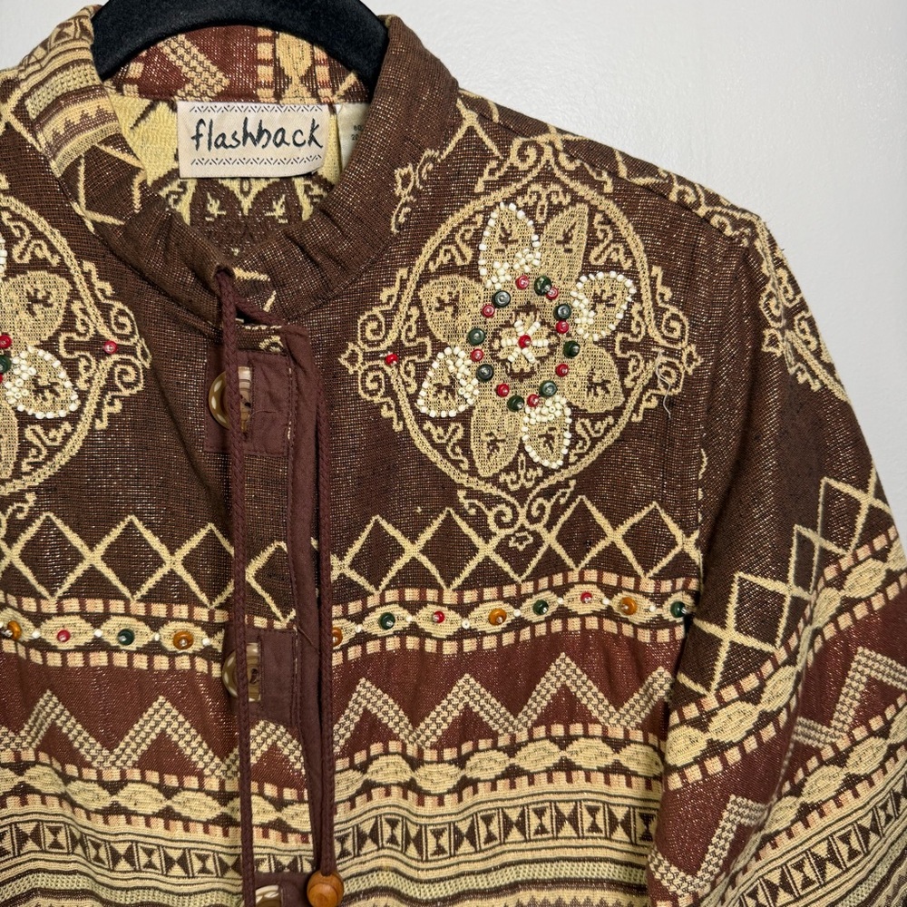 Western Boho Flashback Jacket Size Medium Brown B… - image 4